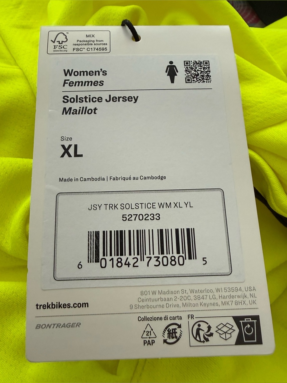 NWT TREK Solstice Cycling Jersey Shirt Top Women XL Bike UV 50+ 5270233 - Picture 11 of 14